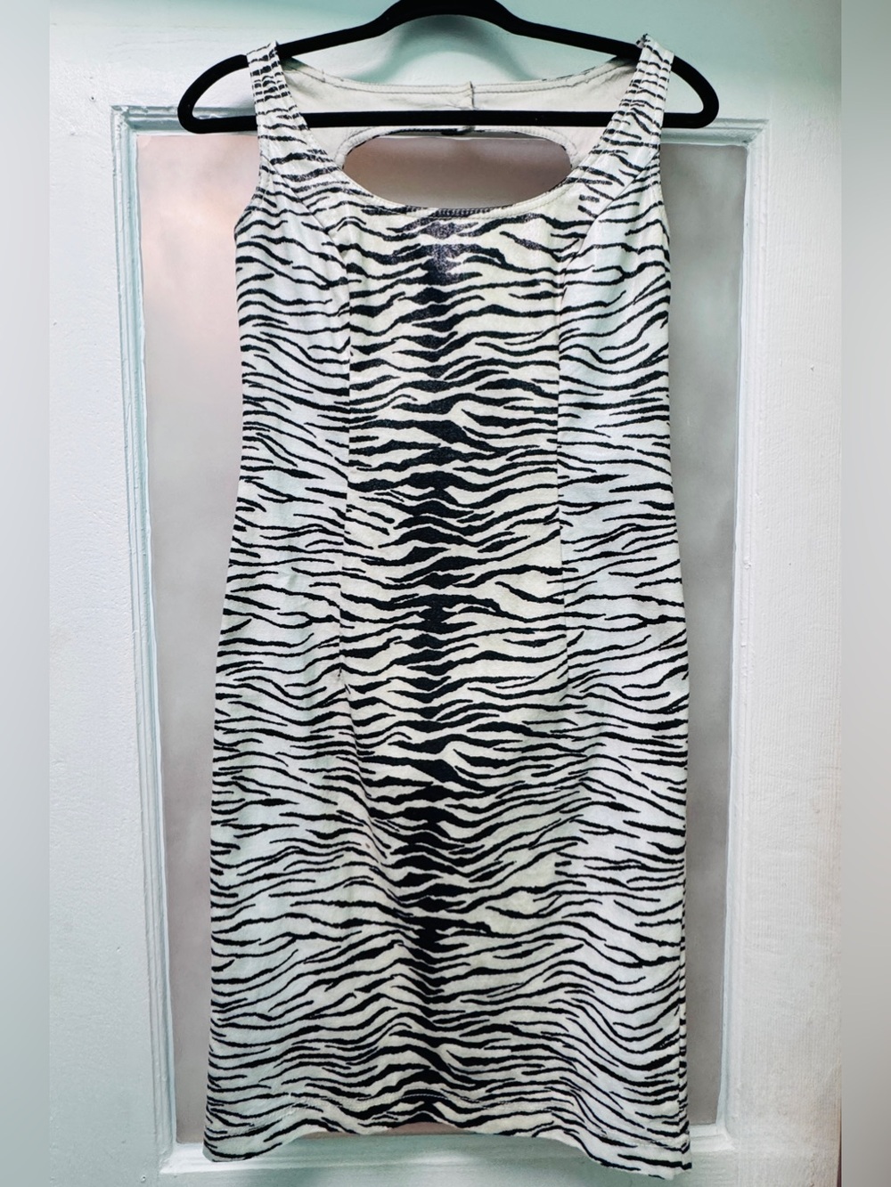 Vintage Escada Zebra Print Stretch Dress EU 36 Made in Germany